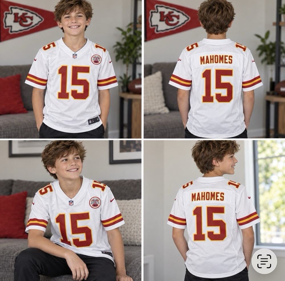Nike Patrick Mahomes Kansas City Chiefs Youth L White On Field Jersey